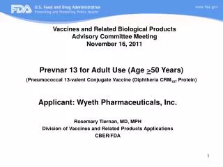 Prevnar 13 for Adult Use (Age &gt; 50 Years) (Pneumococcal 13-valent Conjugate Vaccine (Diphtheria CRM 197 Protein)