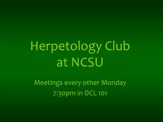Herpetology Club at NCSU