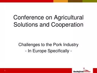 Conference on Agricultural Solutions and Cooperation