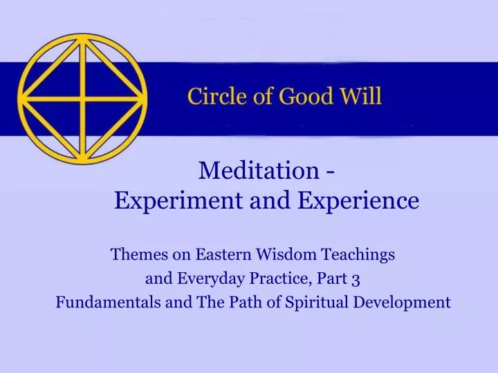 meditation experiment and experience