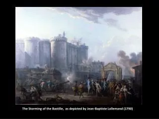 The Storming of the Bastille, as depicted by Jean-Baptiste Lallemand (1790)