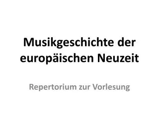 musikgeschichte der europ ischen neuzeit