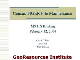 Census TIGER File Maintenance