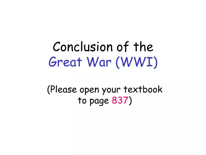 conclusion of the great war wwi