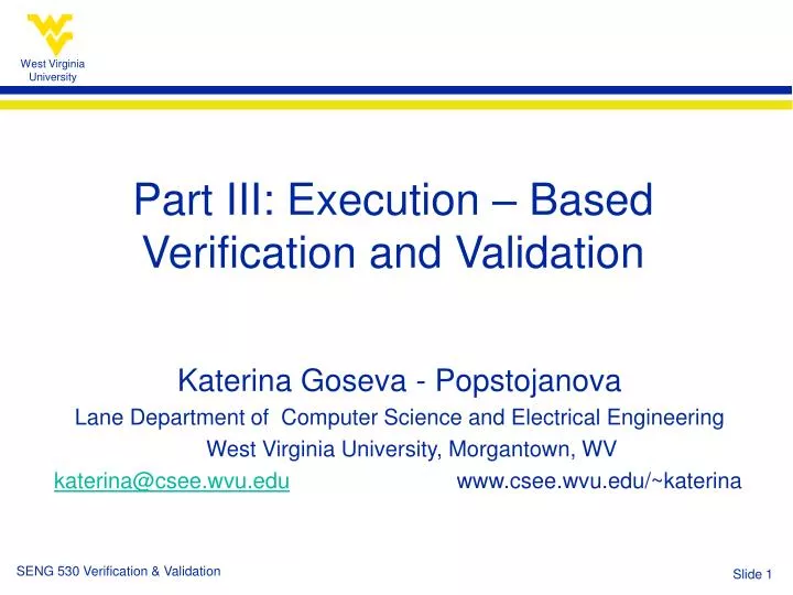 part iii execution based verification and validation