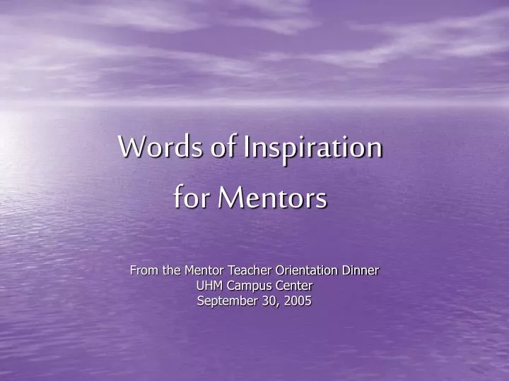 words of inspiration for mentors