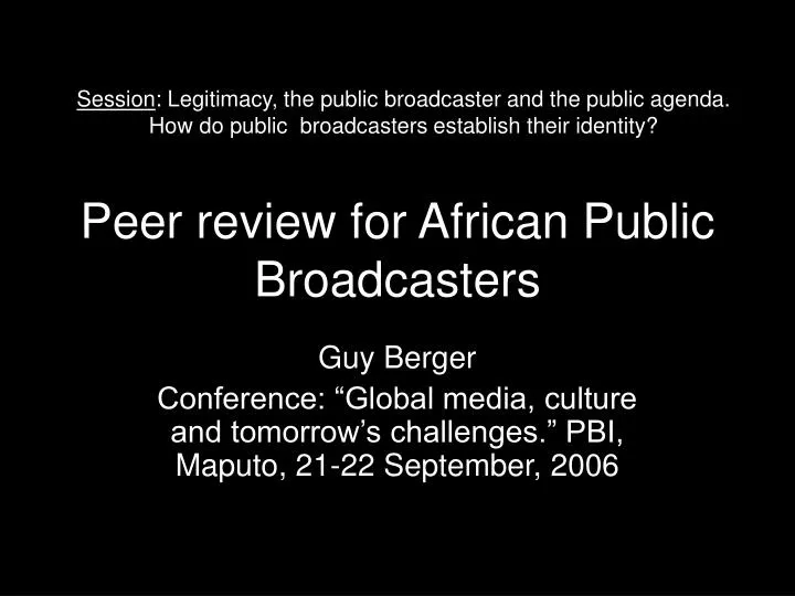 peer review for african public broadcasters