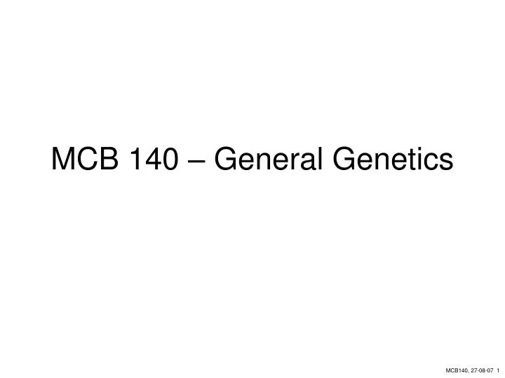 mcb 140 general genetics