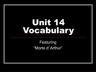 Unit 14 Vocabulary