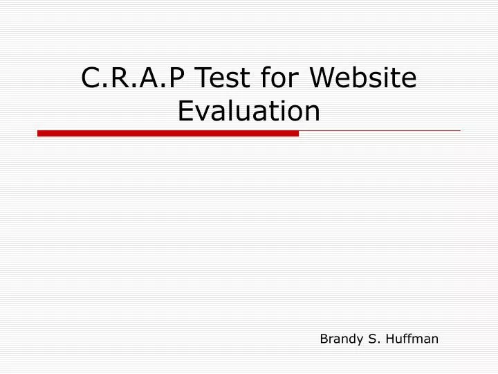c r a p test for website evaluation