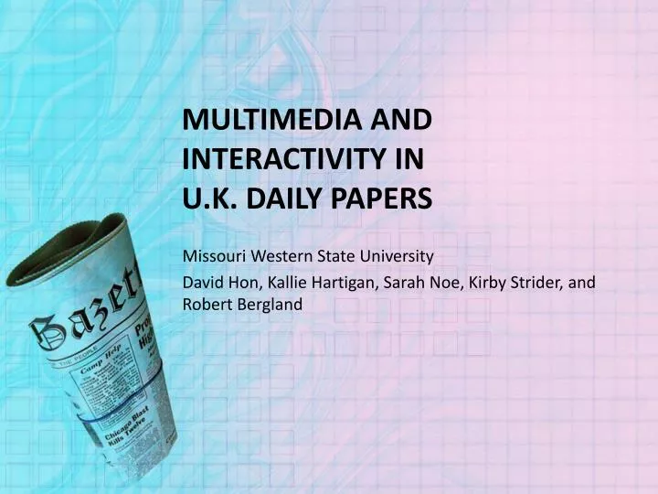 multimedia and interactivity in u k daily papers