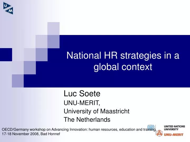 national hr strategies in a global context