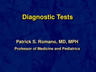 Diagnostic Tests