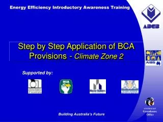 Step by Step Application of BCA Provisions - Climate Zone 2