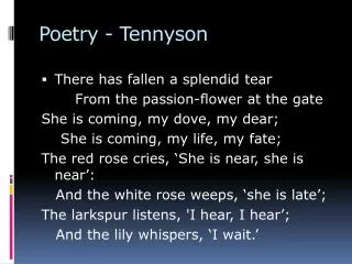 Poetry - Tennyson