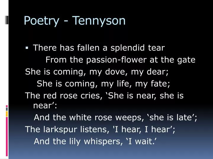poetry tennyson