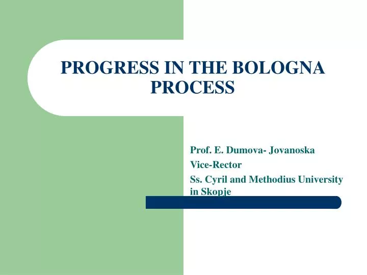progress in the bologna process