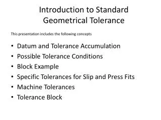 Introduction to Standard Geometrical Tolerance