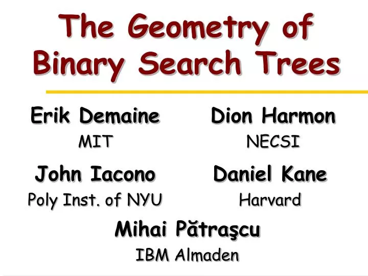 the geometry of binary search trees