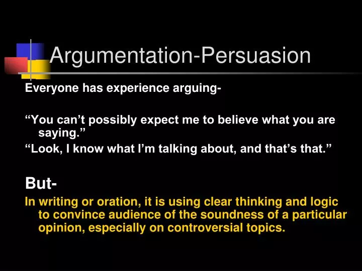 argumentation persuasion