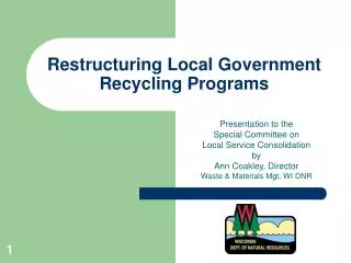 Restructuring Local Government Recycling Programs