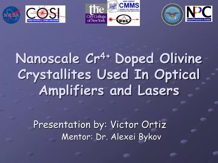 nanoscale cr 4 doped olivine crystallites used in optical amplifiers and lasers