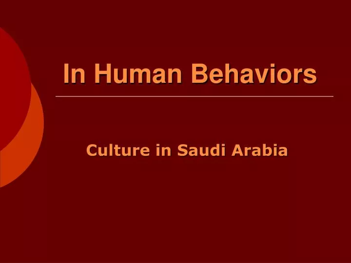 in human behaviors