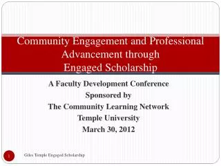 Community Engagement and Professional Advancement through Engaged Scholarship