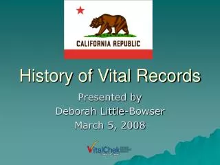 History of Vital Records