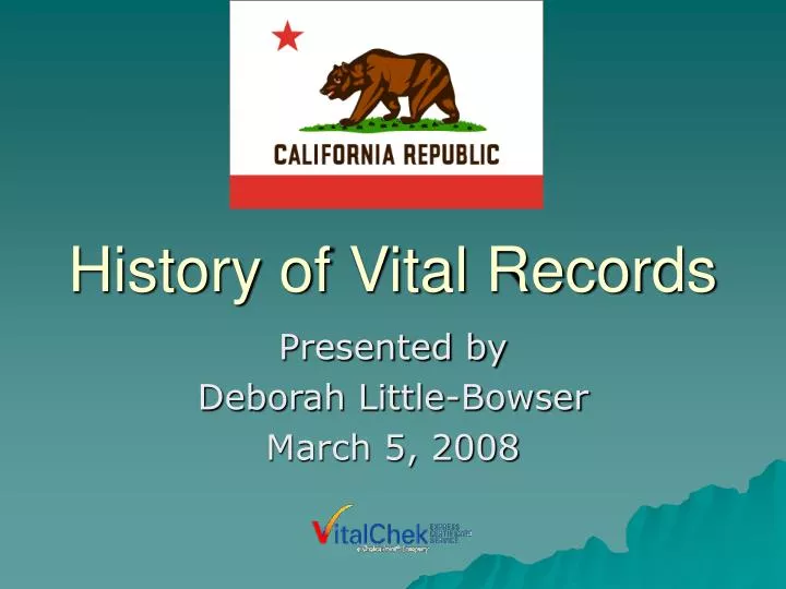 history of vital records