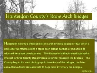 Hunterdon County’s Stone Arch Bridges