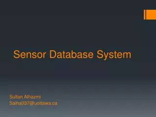 Sensor Database System