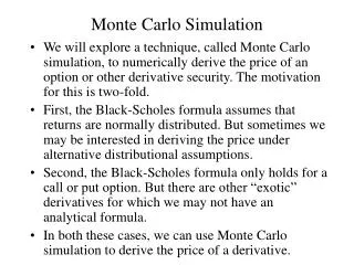 Monte Carlo Simulation