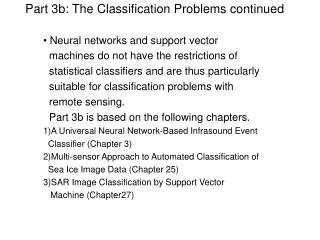 Part 3b: The Classification Problems continued