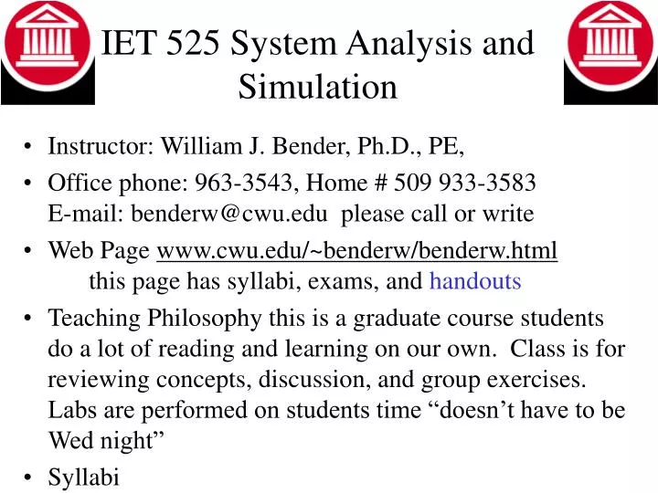 iet 525 system analysis and simulation