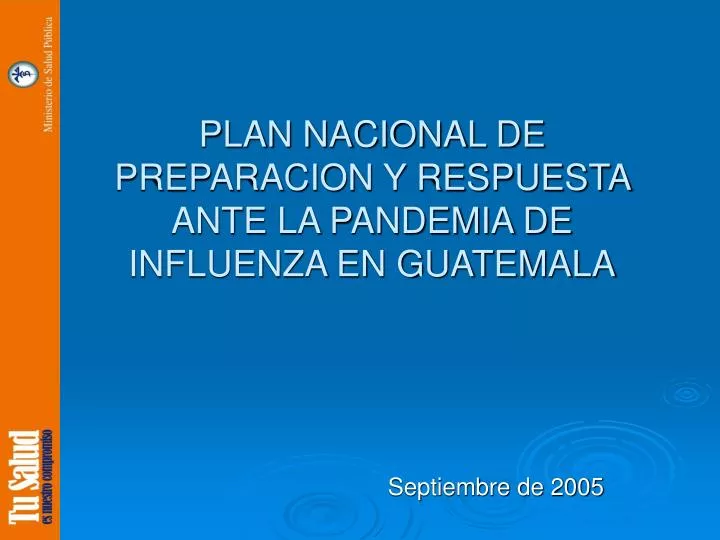 plan nacional de preparacion y respuesta ante la pandemia de influenza en guatemala