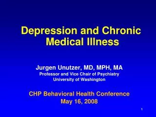 Depression and Chronic Medical Illness