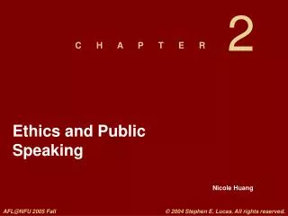 Ethics and Public Speaking