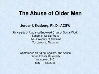 The Abuse of Older Men