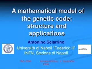 A mathematical model of the genetic code: structure and applications