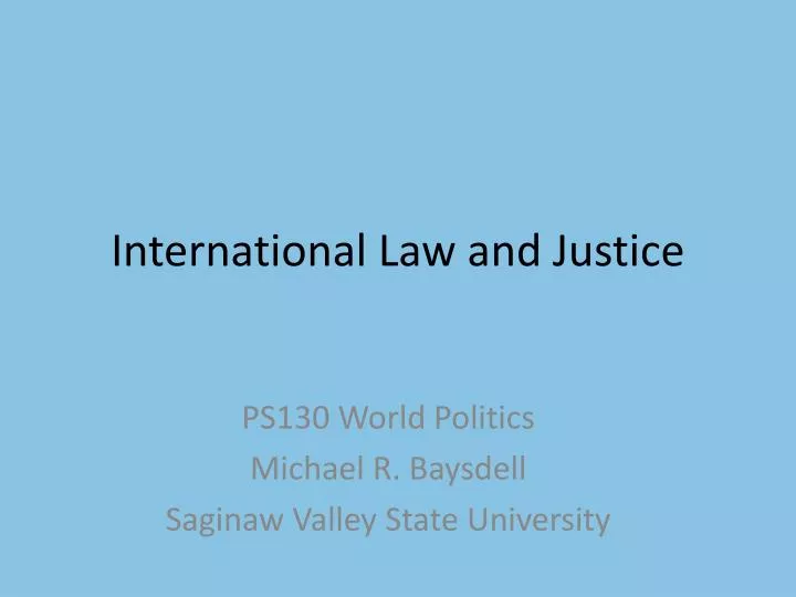 international law and justice