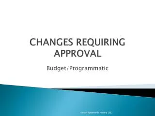CHANGES REQUIRING APPROVAL