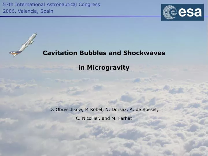 cavitation bubbles and shockwaves in microgravity