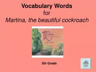 Vocabulary Words for Martina, the beautiful cockroach