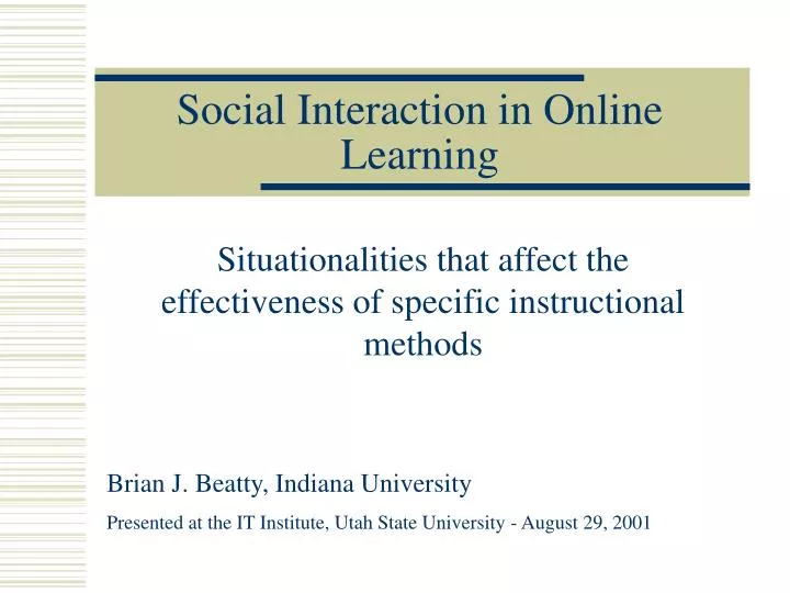 social interaction in online learning