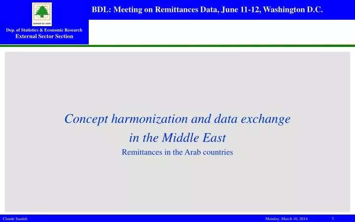 concept harmonization and data exchange in the middle east remittances in the arab countries
