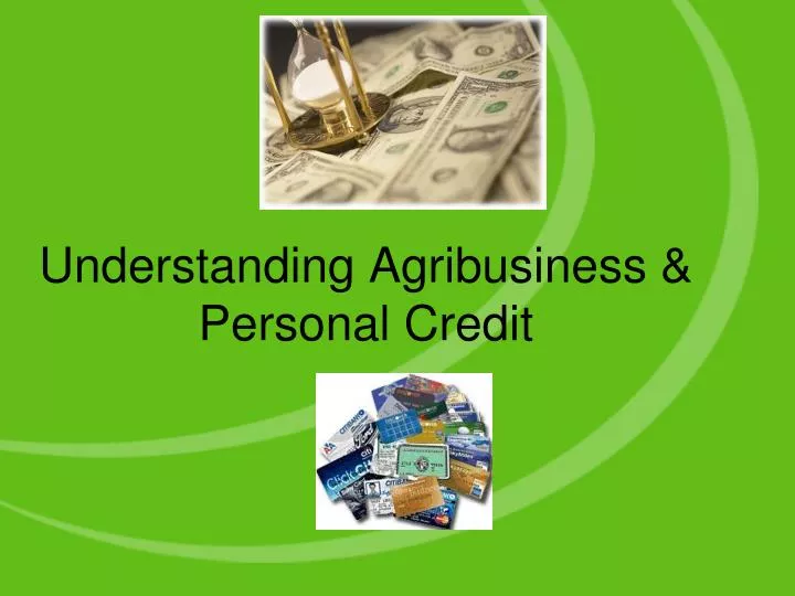 understanding agribusiness personal credit