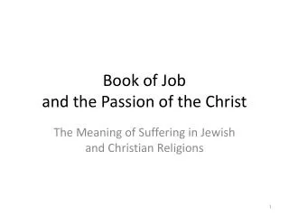 Book of Job and the Passion of the Christ