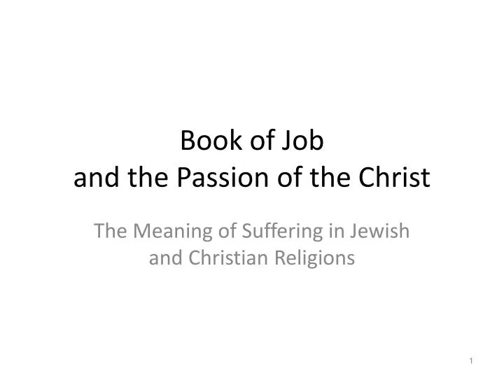 book of job and the passion of the christ