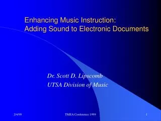 Enhancing Music Instruction: Adding Sound to Electronic Documents